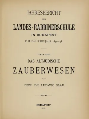 Das Altjüdische Zauberwesen