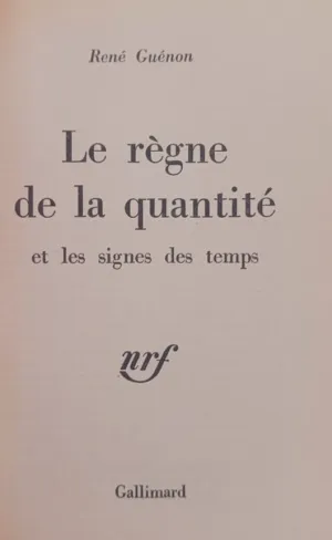 Die Herrschaft der Quantität und die Zeichen der Zeit