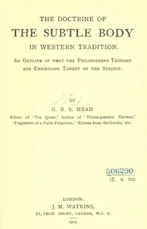 Die Lehre vom feinstofflichen Körper in der westlichen Tradition