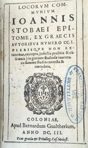 Fragmente des Stobaeus